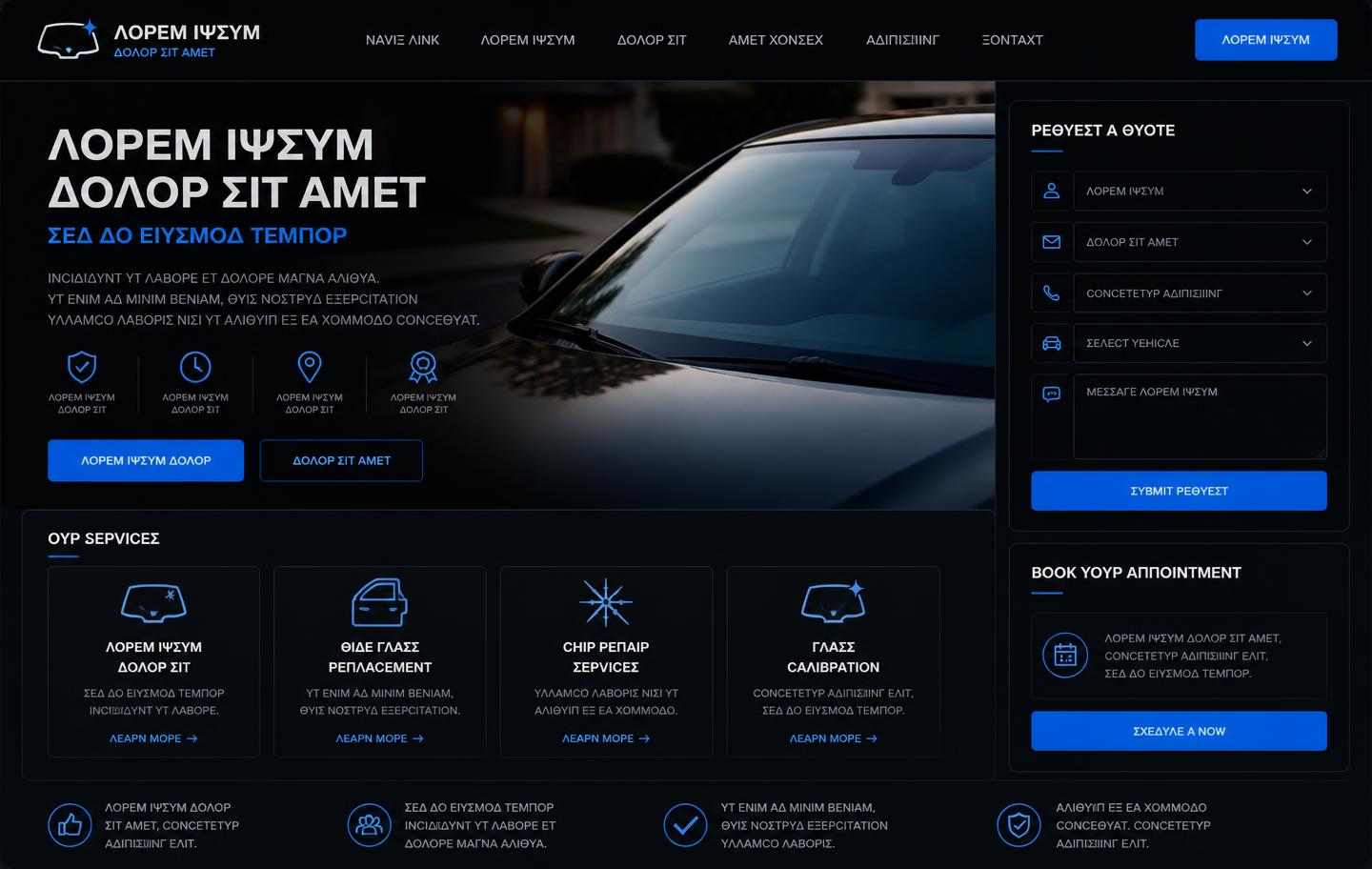 Top Auto Glass website shown on a desktop screen