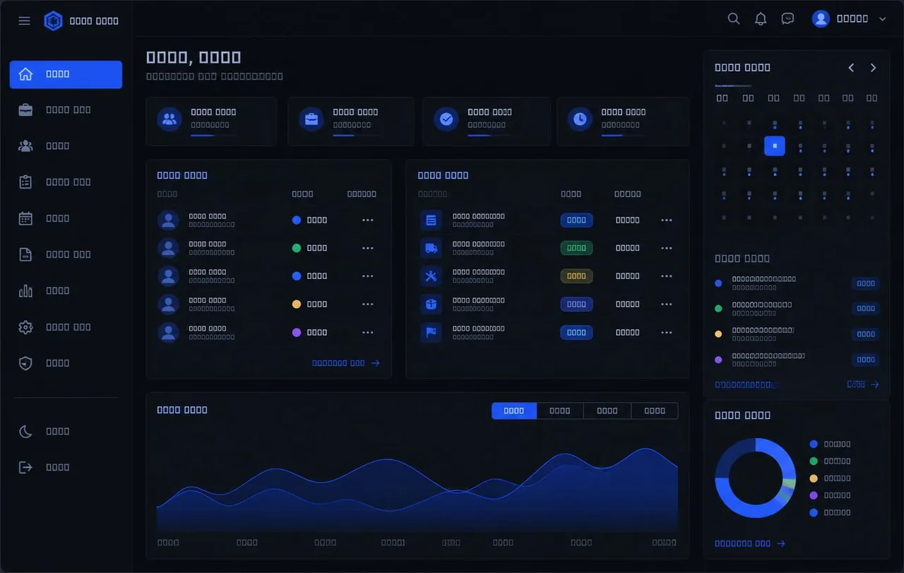 A business management system we built, shown on a laptop screen